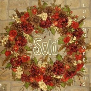 GORGEOUS HUGE CUSTOM AUTUMN FLORAL WREATH